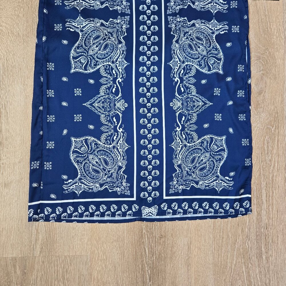 Lulu's Navy Blue & White Paisley Midi Skirt - Picture 11 of 14